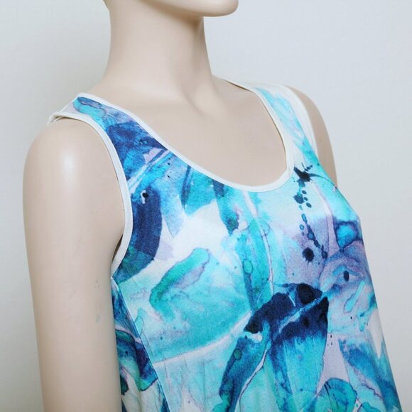 NWT Cynthia Rowley Watercolor Leaf Print Tank Top - Picture 3 of 10